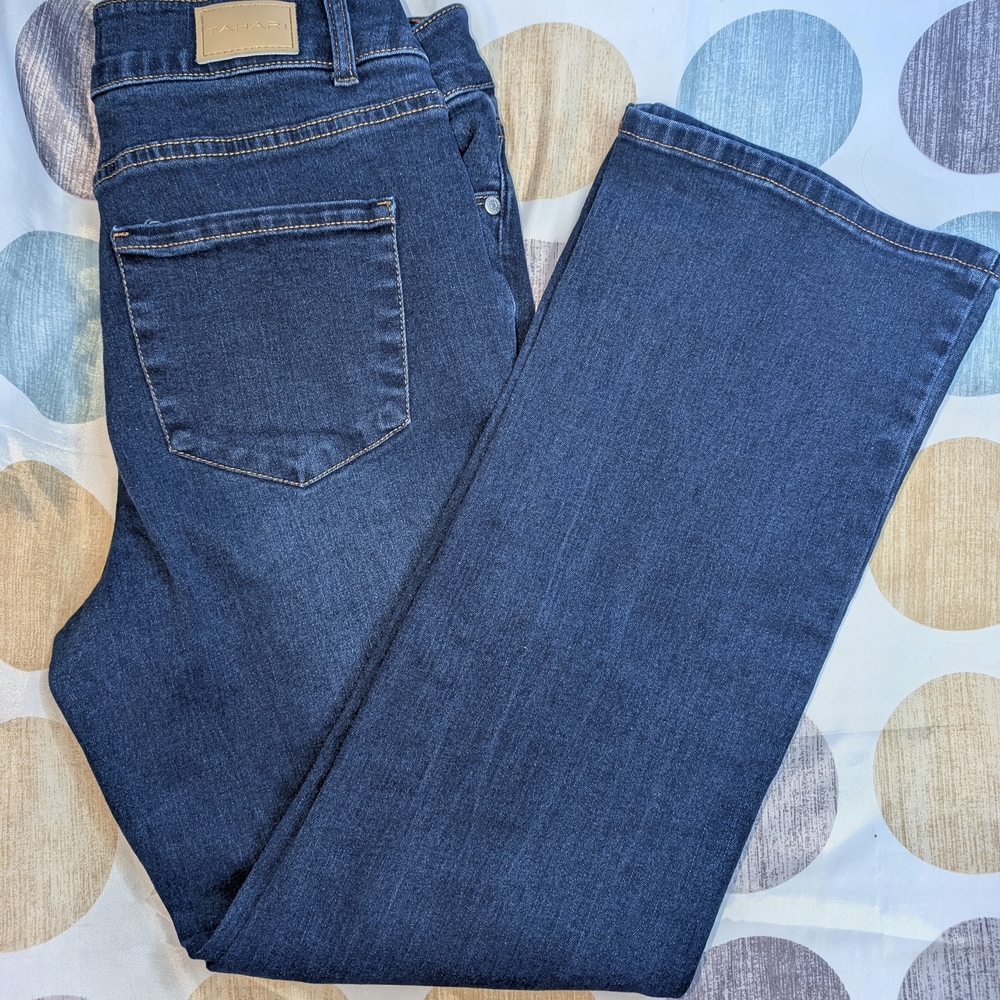 Tahari Dark Blue Straight Leg Jeans